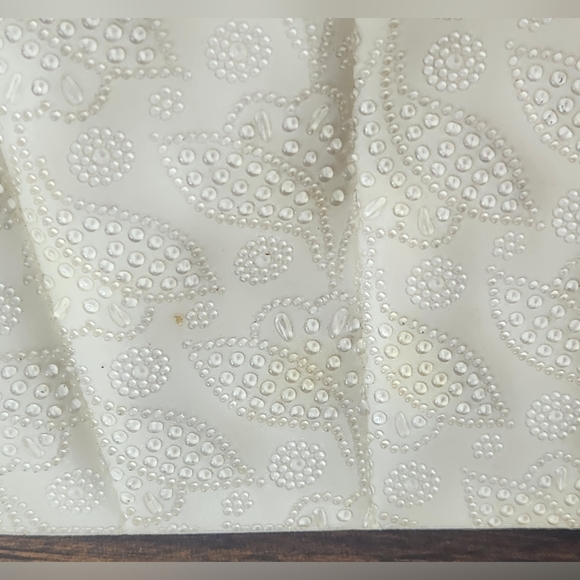 Vintage Ivory Beaded  bridal evening clutch - Picture 6 of 12